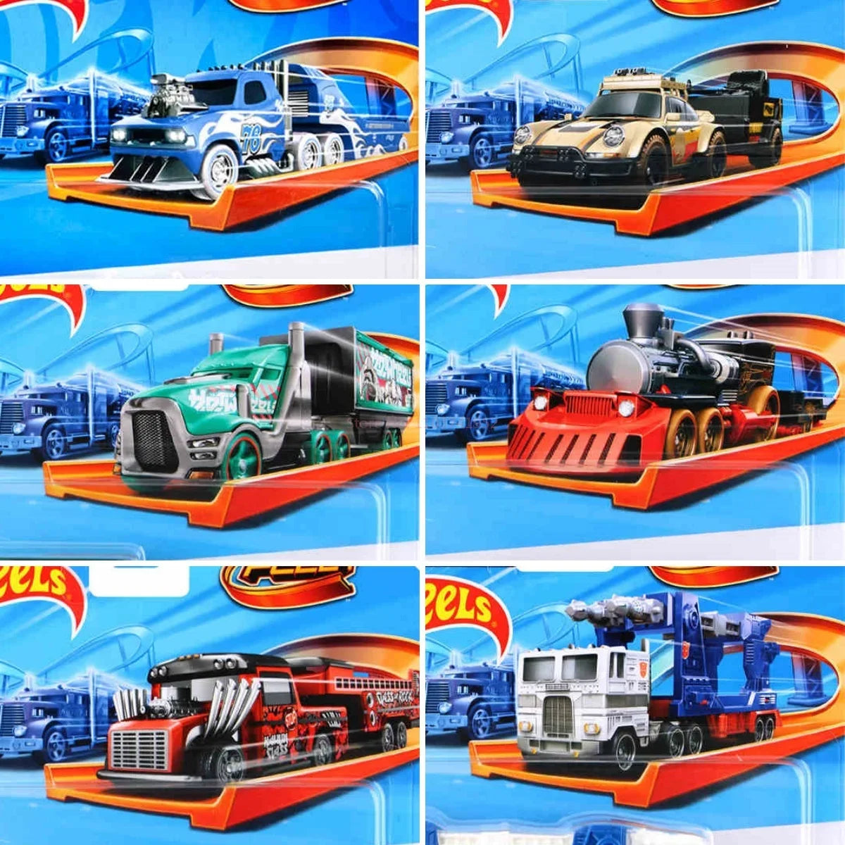 New Hot Wheels Transformers HYT56 Transformerstrack Fleet Optimus Prime Ultra Magnus Volvo 240 Drift 1/64diecast Car Model Toys