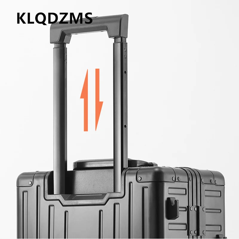 KLQDZMS Suitcase Front Opening Boarding Box Full Aluminum Magnesium Alloy Trolley Case 20 "24 Inches Multi-function Luggage