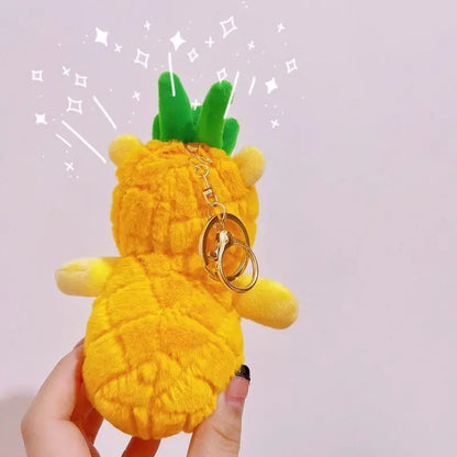 This Year's New Doll Pineapple Bear Doll Plush Toy Birthday Gift Winnie The Pooh Cute Doll Sitting Pendant Keychain