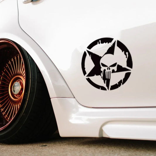 Car Sticker Hot Sale Star Skull Pentagram Stickers Waterproof Vinyl Decal DIY Body Window Door Auto Exterior Decor Accessories