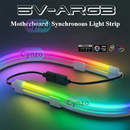 ARGB 5V 3pin MOBO Flexible Light Strip Synchronous for ASUS Chassis Motherboard Decorative LED Lighting Bar AURA SYNC