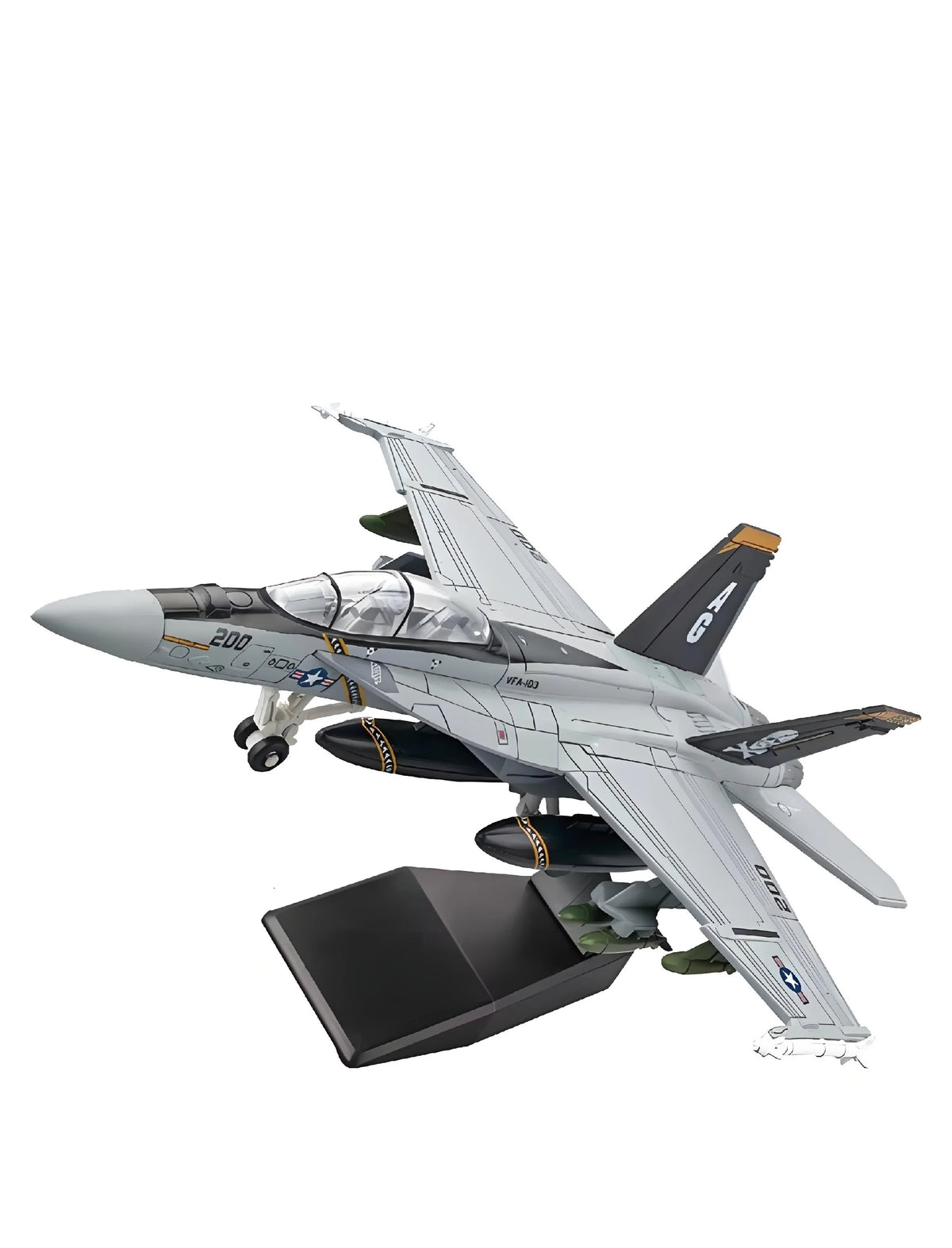 1:72 Scale F/A-18 Super Hornet Bounty Hunter VFA-2 Plastic Diecast Aircraft Model US Navy Fighter Jet Collectible Toy Gift