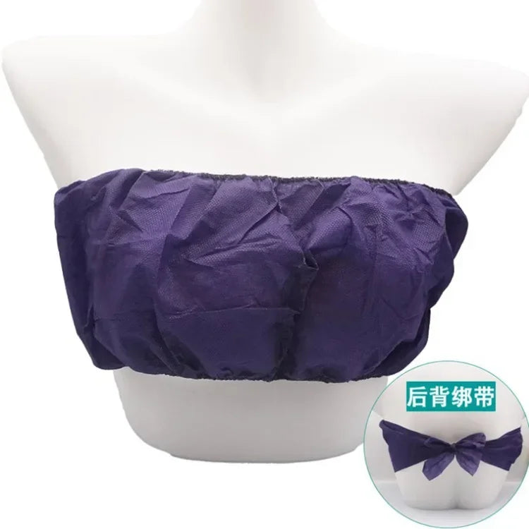 50x Soft Strapless Disposable Bras Women's Spa Top Underwear Brassieres Top Garment for Spray Tanning Beauty Salon Lightweight