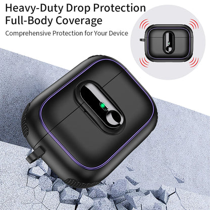 Armor Lock Earphone Cover For AirPods Pro 3 Case TPU PC Shockproof Headphone Coque For AirPods Pro 2 2nd 4th 3 1 Cases With Hook
