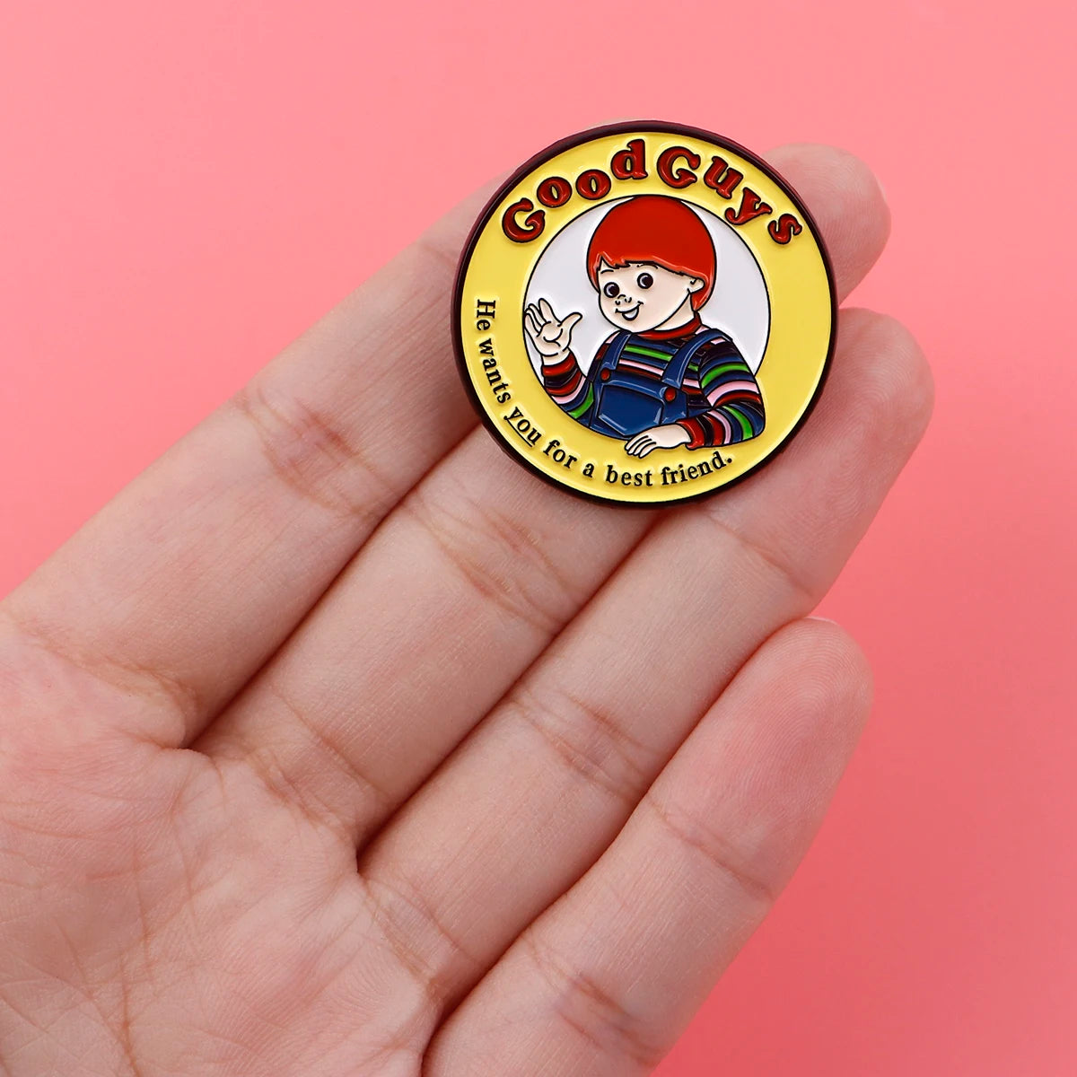 Good Guys Enamel Pin Horror Movie Badges on Backpack Brooches For Women Lapel Pin Halloween Jewelry Cosplay Accessories Gifts