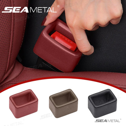 SEAMETAL Car Seatbelt Guard Seat Belt Holder EVA Buckle Protective Cover Upright Device Card Slot Bracket Car Accessories