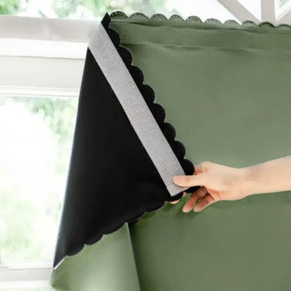 1pc  High Cost-Effective White 100% Blackout Curtains, No-Drill Self-Adhesive, Cozy Decor for Bedroom Kitchen