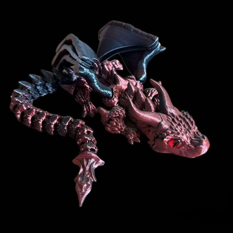 New 3D Printed Wyvern Dragon with Wings Simulation Model Gift Articulated Dragons Fidget Dragons Desktop Ornaments