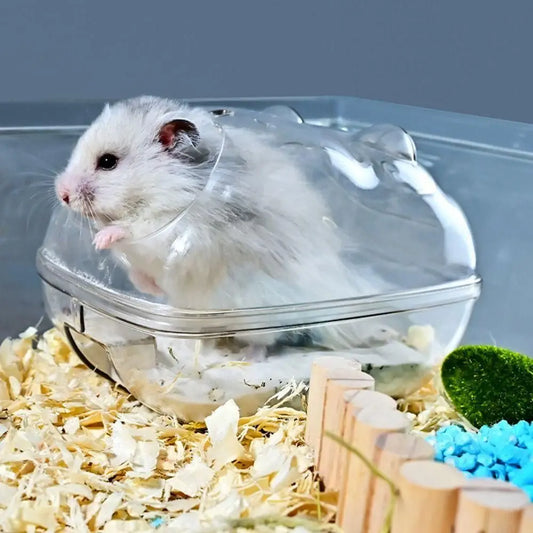 Transparent Plastic Small Bathtub for Hamsters Toilet Cage Guinea Pig Hamster Sand Bath Cage Mouse Box Hamster