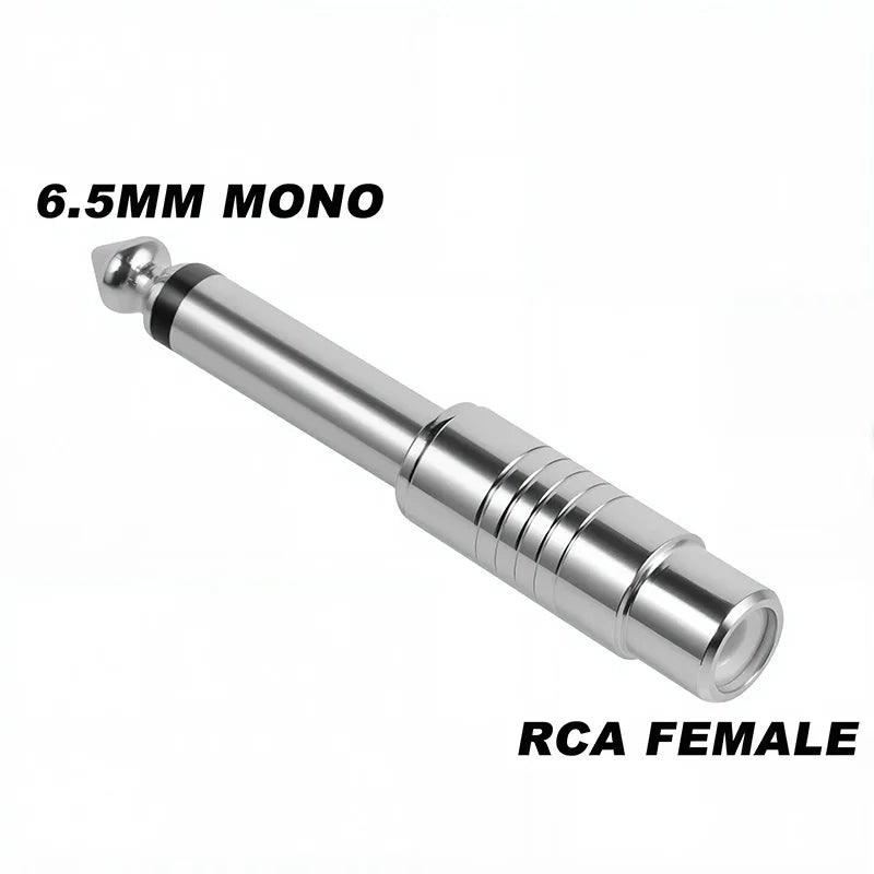5Pcs Stereo 1/4" Male Plug to RCA Female Jack 6.35mm 3.5mm Audio Mono Adapter Connector Conversion Plug TS for Home KTV