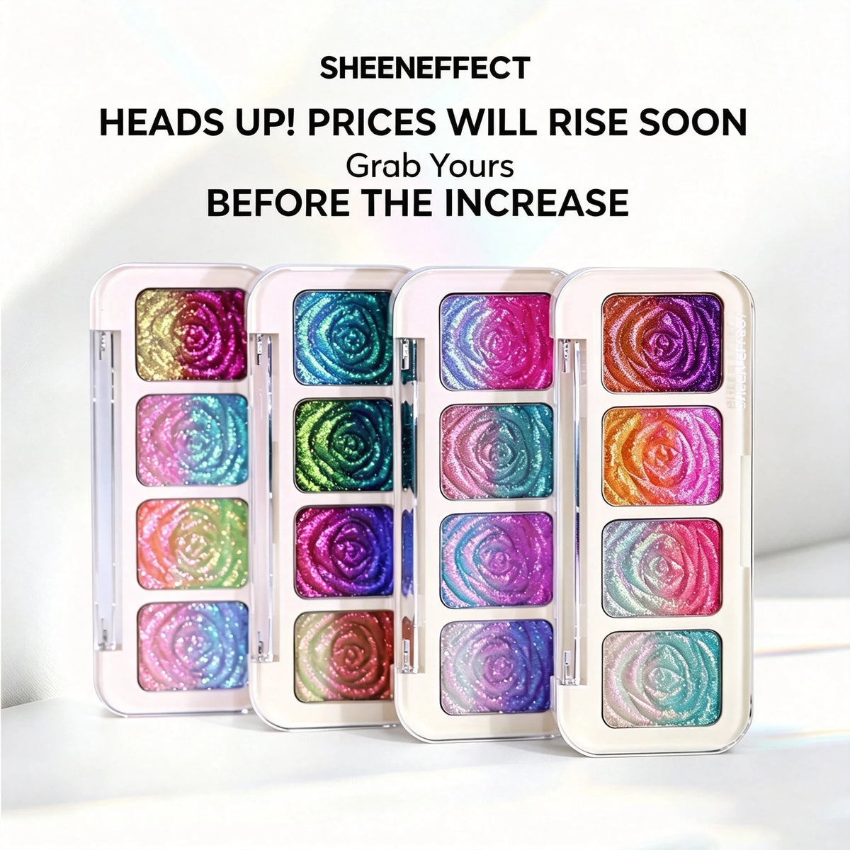 SHEEN EFFECT Cosmetics Multi-Chrome Chameleon Shift Eyeshadow Palette - Sheen Effect, Duochrome Metallic Glitter, Assorted Plast