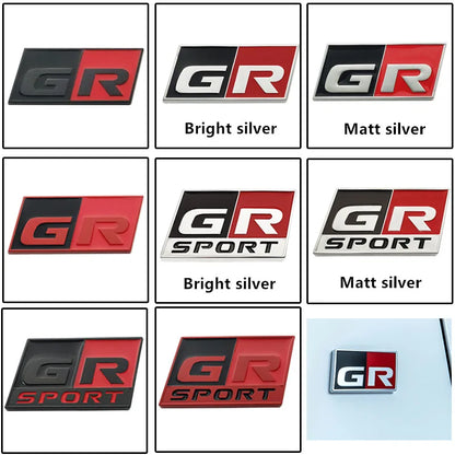Metal GR SPORT GR MN Racing Car Badge Emblem Decoration Sticker For Toyota Vitz Prius PHV HARRIER MARK X Voxy Noah