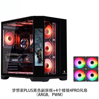 4 RGB Fans Included Gaming PC Case with LCD Screen, ATX MATX Tempered Glass, Supports 400mm GPU 360 Liquid Cooler