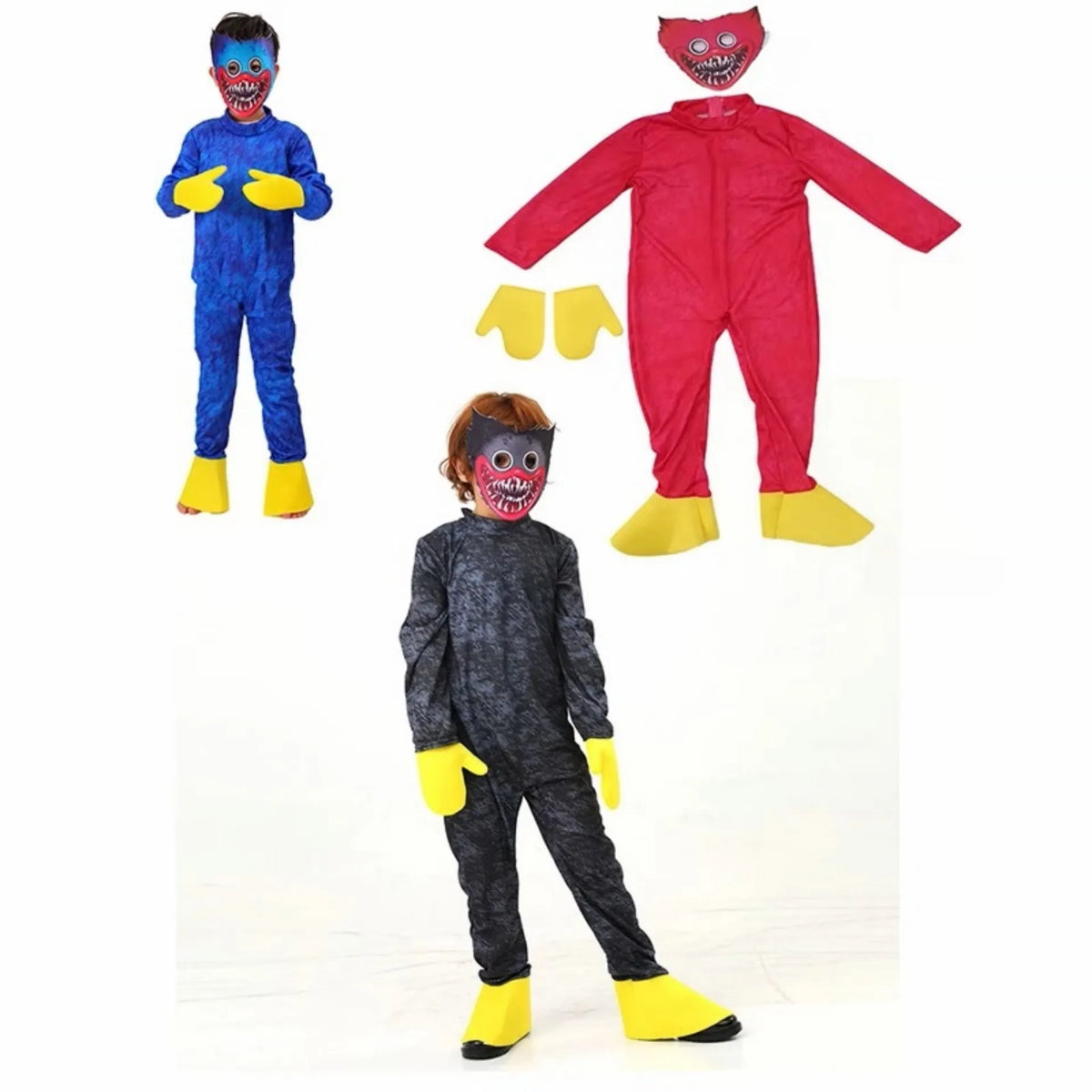 Boys Huggy Wuggy Costume for Kids Playtime Costume With Headpiece for Halloween Cosplay Costumes