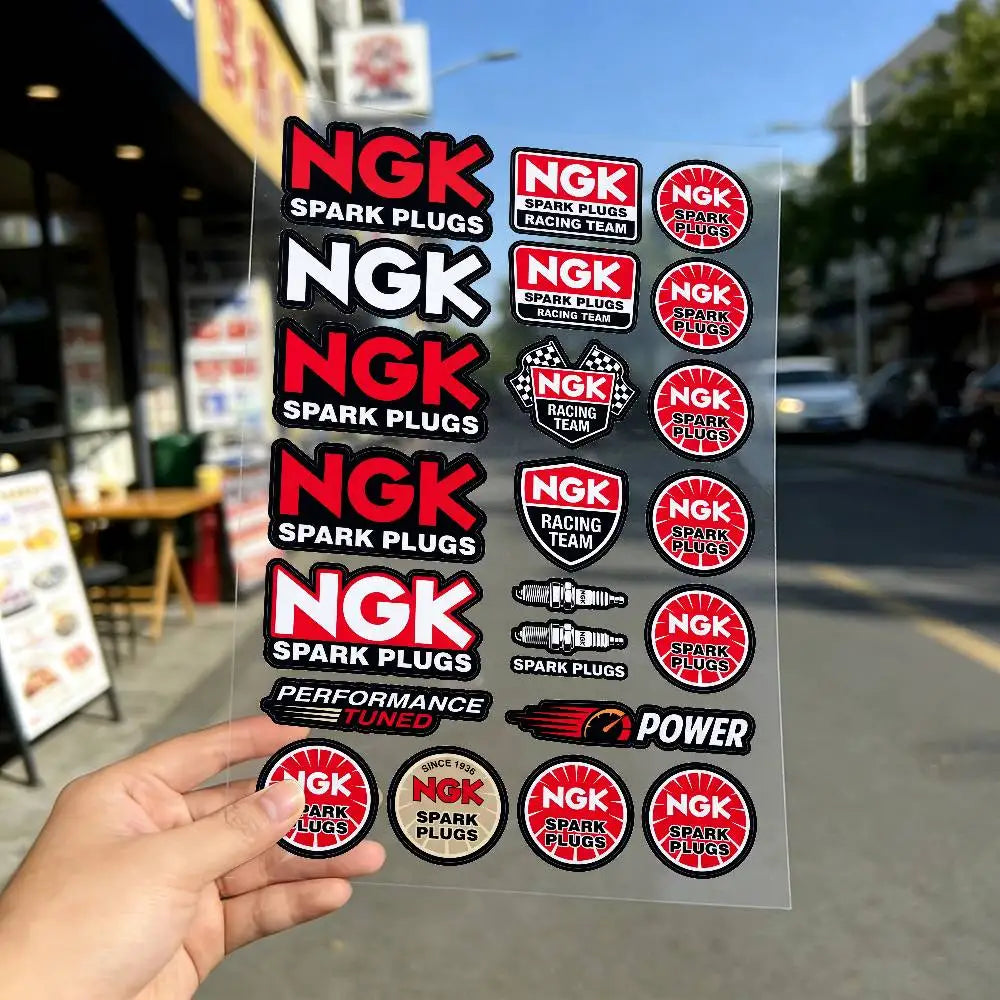 For NGK Reflective Motorcycle Stickers Waterproof Vinyl Decals for Motorbike Helmet Fuel Tank Bike