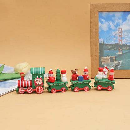 Christmas Mini Train Three Styles Ornament Xmas Tabletop Decoration Figurine Home Holiday Gift for Home Party Decor Kids Present