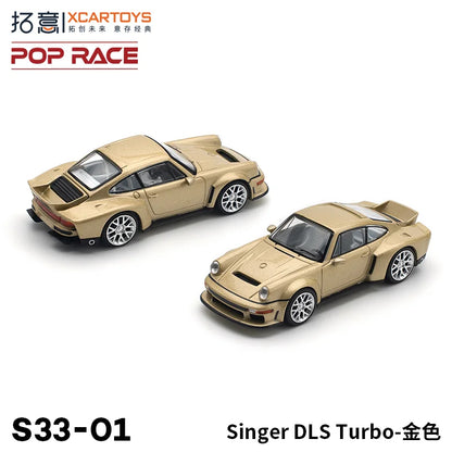 XCARTOYS POP RACE 1/64 Porsche 992 Stinger GTR SINGER 964 SINGER DLS Turbo Study RWB 997 Cars Alloy Diecast Model Kids Toys Boys