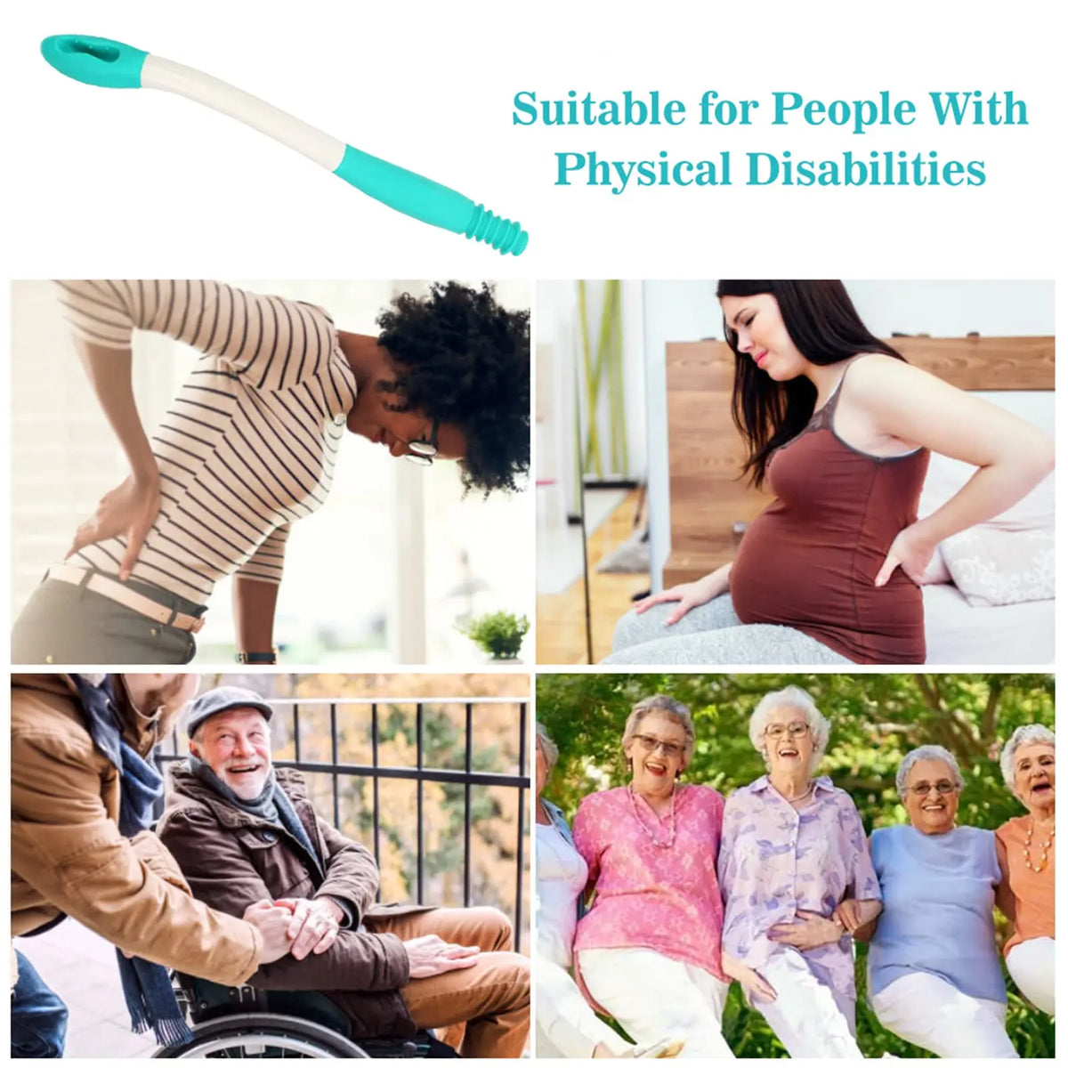 Toilet Aid Tool Wiping Wand Bottom Bum Wiper Long Handle Incontinence Aid Obese Elderly Disability Long Reach Hygienic Cleaning