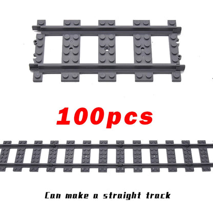 MOC City Bricks Train Flexible Construction Parts Railway Curve Track Building Blocks Model Accessories Compatible with 53401