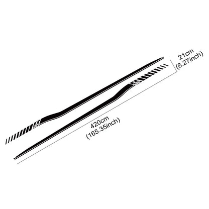 2pcs Car Body Side Accent Stripes Waistline Waterproof Decal Graphics for Dodge Challenger 2008-2023 RS Vinyl Stickers 420x21cm