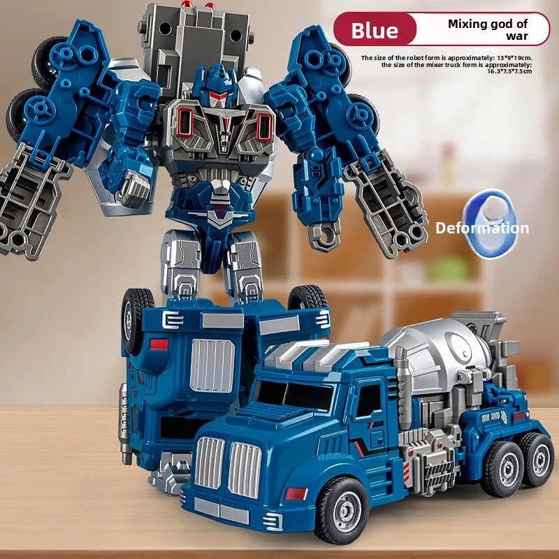 Boy Mecha Model Engineering Mixer Transformed into Robot Children's Deformation Toys Birthday Gift