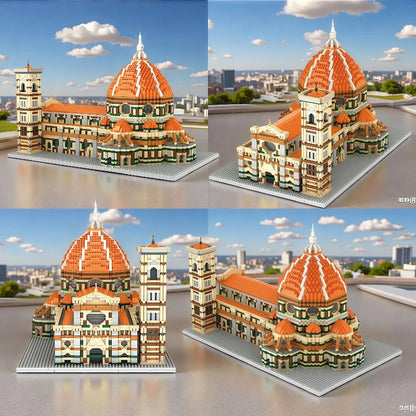5278PCS Classic Architecture Building Block Model Micro-Block Assembly for Adults, Stress Relief Handcraft Display, Perfect Holi