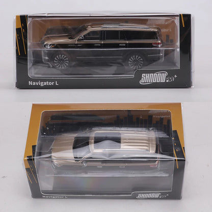SHADOW PRO 1:64 Lincoln Navigator L Black/Silver Alloy Model Car