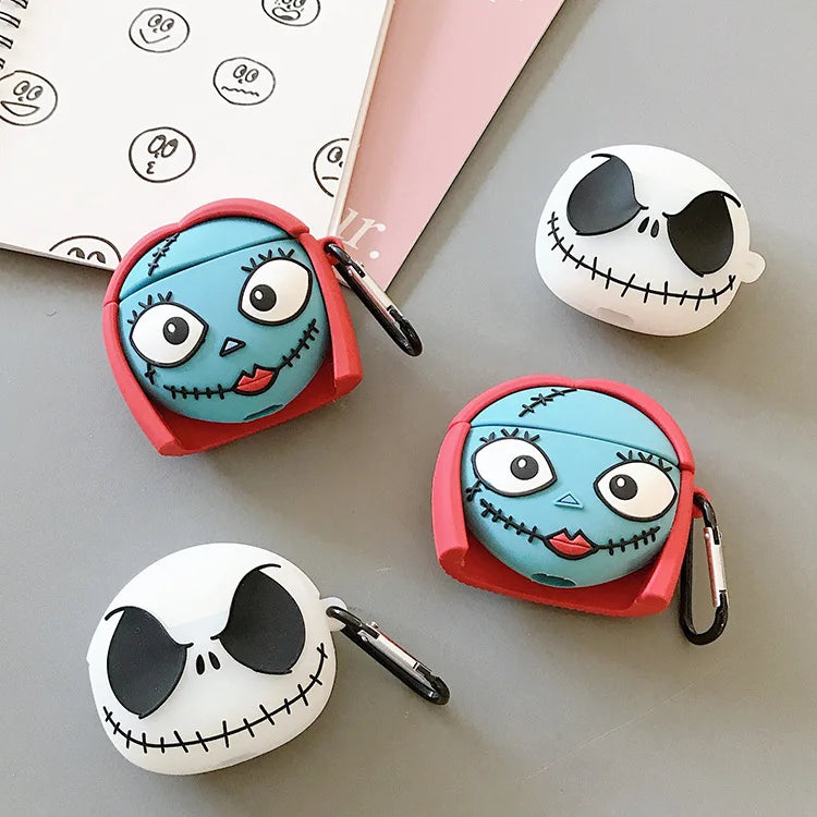 For Airpods Pro 2 Case,Luminous Skull Silicone Protective Earphone Cover For Airpods 4 Case 2024 Funda For Kids Girls