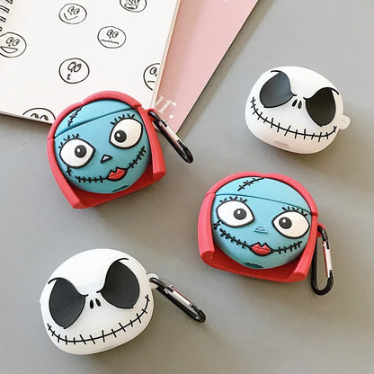For Airpods Pro 2 Case,Luminous Skull Silicone Protective Earphone Cover For Airpods 4 Case 2024 Funda For Kids Girls