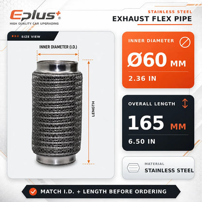 Universal Automotive Chain Link Mesh Exhaust Hose Stainless Steel Braided Flexible Bellows for Car Exhaust System Replacement
