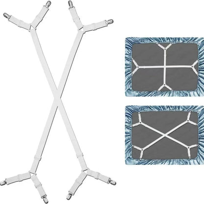 Universal Bed Sheet Fixed Holder High Elastic Adjustable Crisscross Fastener Straps Kits Non-Slip Sofa Cover Clips