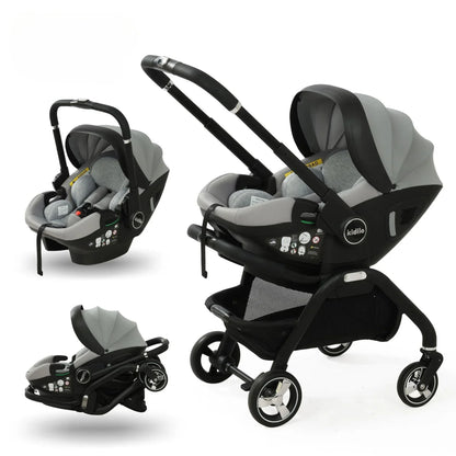 3-in-1 Baby Stroller, Baby Safety Seat, Newborn Sleeping Basket, Portable with 5 Color Choices Suitable for Ages 0-3