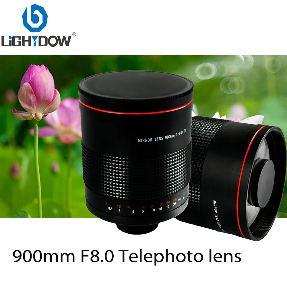 Lightdow Manual Telephoto Camera Lens 900mm F8.0 Reflex Lens Can Take Beautiful Pictures of Donuts for Canon Nikon Sony Camera