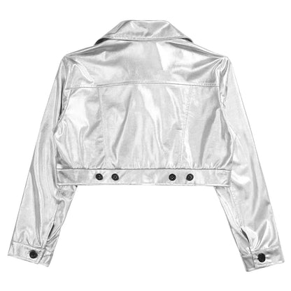 Kid Girls Boys Zipper Metallic Motorcycle Jacket Coat Hip-Hop Jazz Street Dance Outwear School Party Stage Performance Dancewear