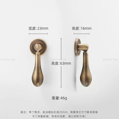 Light Luxury Brass Furniture Handles Retro Long Strip Cabinet Handles Round Door Drawer Knobs Kitchen Wardrobe Cupboard Pulls