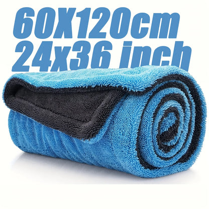 1000GSM Full-Size SUV Truck Drying Towel Double-Sided Microfiber, Twisted Yarn Technology, High Absorbency And Scratch-Resistant