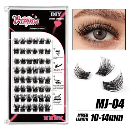 Vipuda Self Adhesive Cluster Lashes Press on No Glue Needed Segmented Eyelashes Reusable DIY Individual Eyelash Extension