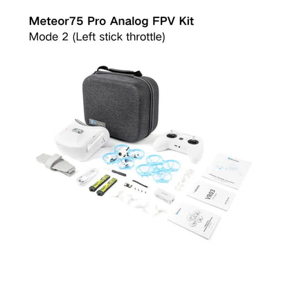 BETAFPV Meteor75 Pro RTF Kit 1S Brushless Whoop Drone VR03 Goggles LiteRadio 2 SE ELRS RC Quadcopter