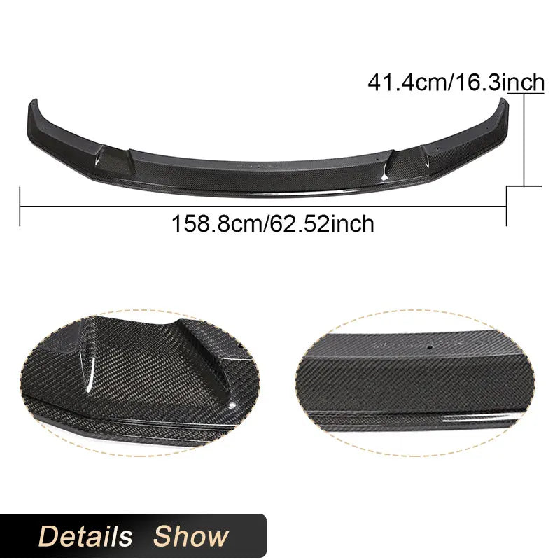 Full Carbon Fiber Front Bumper Lip Spoiler for BMW F87 M2 Competition M2C Coupe 2018-2020 Car Front Lip Chin Apron Body Kit