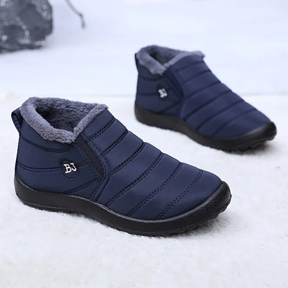 Warm Snow Boots for Women Men Slip Resistant Thick Sole Arctic Insulation Round Toe Outdoor Shoes PU Sole