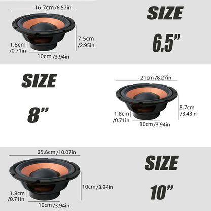 1 Pc Car Bass Woofer Speaker 6.5/8/10 Inch High Powered Subwoofer with 350W/600W/850W Max Power 4 Ohm for Car Stereo Refit