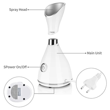 Professional Hot Mist Beauty hydration Sauna Steamer Face Facial Steamer Machine Portable Skin Care Nano Ionic Facial Steamer