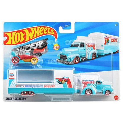 New Hot Wheels Transformers HYT56 Transformerstrack Fleet Optimus Prime Ultra Magnus Volvo 240 Drift 1/64diecast Car Model Toys