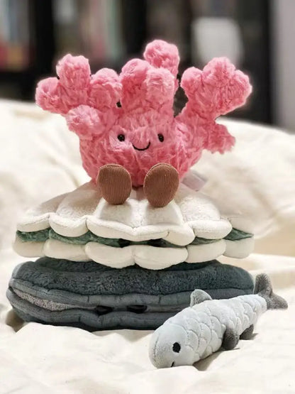Latest Simulation Fun Ocean coral doll Stuffed Plush Toy, cartoon Anime Cute Ornament, Children's Birthday Gift doll