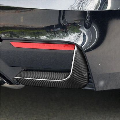 For BMW M3 F80 M4 F82 F83 2014-2020 Car Rear Bumper Collision Protection Lip Spoiler Glossy Black Or Carbon Fiber Look Body Kit