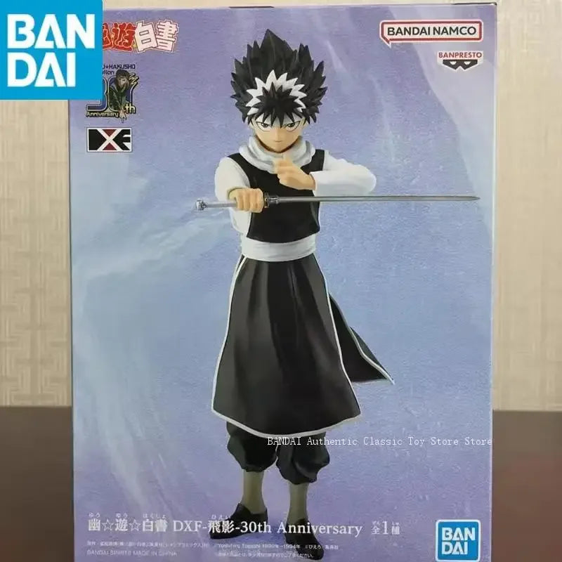 Original Bandai DXF YuYu Hakusho Hiei 30th Anniversary PVC Anime Genuine Collection Action Figures Model Toy Gift 14cm