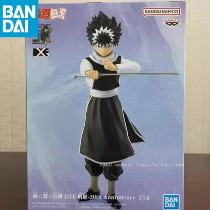 Original Bandai DXF YuYu Hakusho Hiei 30th Anniversary PVC Anime Genuine Collection Action Figures Model Toy Gift 14cm