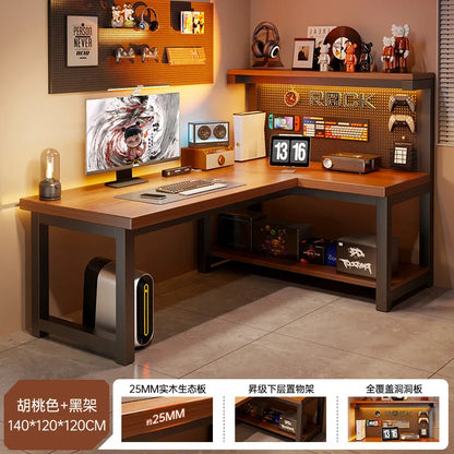 Modern Corner Computer Desk L-shaped Hole Desk Integrated Household Bedroom Study Table, Corner Laptop Stand E-sports Table