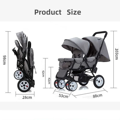 Top Selling lightweight twin baby stroller, poussette double baby stroller can sit and lie down,high quality stroller for 0-36m