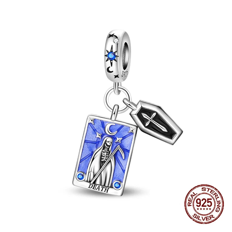 100% 925 Sterling Silver Tarot Collection Pendant DIY Hourglass Beads Fit Pandach Original Bracelet Women Jewelry Birthday Gift